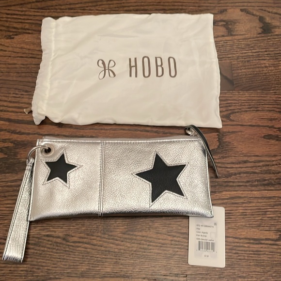HOBO Handbags - Brand New Hobo Vida Black & Silver Clutch Purse